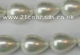 CSB871 15.5 inches 13*18mm teardrop shell pearl beads wholesale