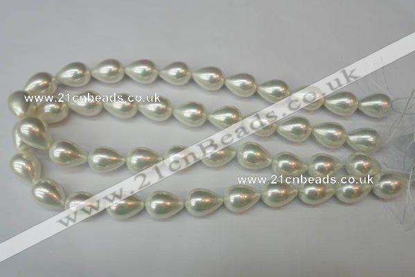 CSB871 15.5 inches 13*18mm teardrop shell pearl beads wholesale