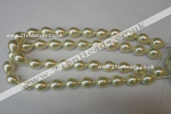 CSB873 15.5 inches 14*19mm teardrop shell pearl beads wholesale