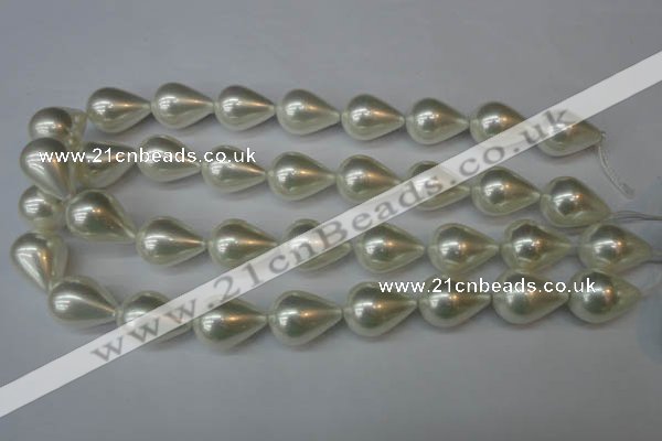 CSB875 15.5 inches 16*22mm teardrop shell pearl beads wholesale