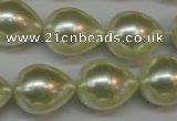 CSB876 15.5 inches 16*22mm teardrop shell pearl beads wholesale