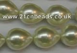 CSB876 15.5 inches 16*22mm teardrop shell pearl beads wholesale