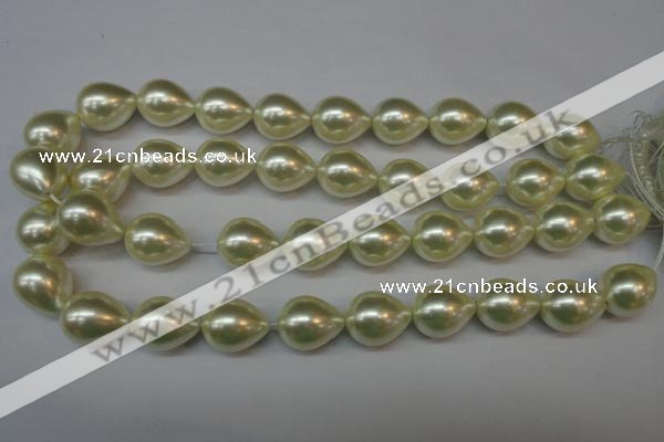 CSB876 15.5 inches 16*22mm teardrop shell pearl beads wholesale