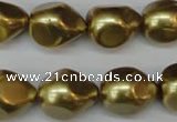 CSB894 15.5 inches 15*20mm teardrop shell pearl beads wholesale