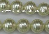 CSB896 15.5 inches 16mm whorl round shell pearl beads wholesale