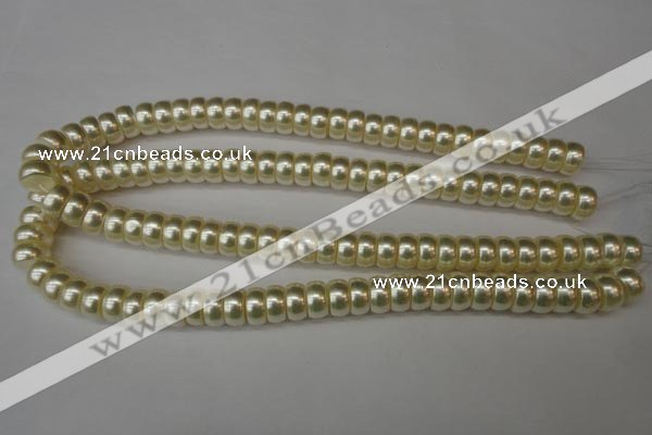 CSB901 15.5 inches 6*12mm rondelle shell pearl beads wholesale