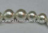 CSB920 15.5 inches 8mm - 14mm round shell pearl beads wholesale