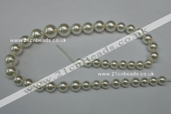 CSB920 15.5 inches 8mm - 14mm round shell pearl beads wholesale