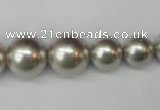 CSB921 15.5 inches 8mm - 14mm round shell pearl beads wholesale