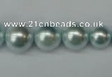 CSB922 15.5 inches 8mm - 14mm round shell pearl beads wholesale