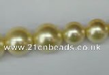 CSB923 15.5 inches 8mm - 14mm round shell pearl beads wholesale