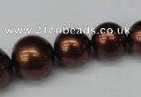 CSB924 15.5 inches 8mm - 14mm round shell pearl beads wholesale