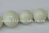 CSB925 15.5 inches 8mm - 14mm round shell pearl beads wholesale