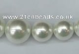 CSB930 15.5 inches 8mm - 16mm round shell pearl beads wholesale