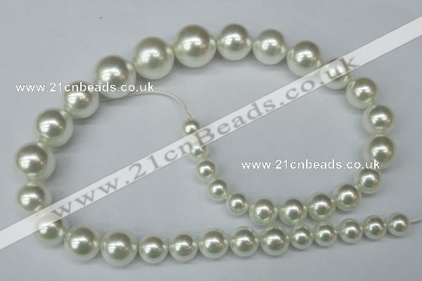 CSB930 15.5 inches 8mm - 16mm round shell pearl beads wholesale