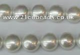 CSB940 15.5 inches 12mm flat round shell pearl beads wholesale