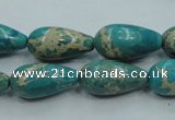 CSE06 15.5 inches 10*20mm teardrop natural sea sediment jasper beads