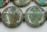 CSE07 15.5 inches 25mm flat round natural sea sediment jasper beads