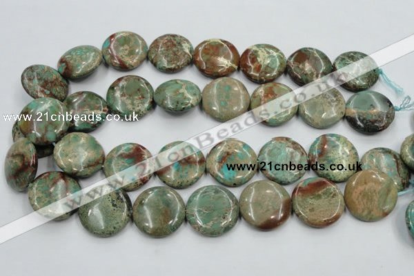 CSE07 15.5 inches 25mm flat round natural sea sediment jasper beads