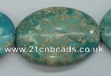 CSE101 15.5 inches 30*40mm oval dyed natural sea sediment jasper beads