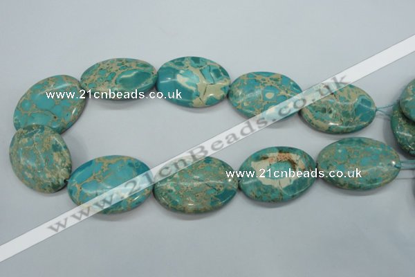 CSE101 15.5 inches 30*40mm oval dyed natural sea sediment jasper beads