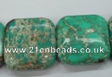 CSE108 15.5 inches 25*25mm square dyed natural sea sediment jasper beads