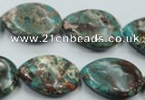 CSE12 15.5 inches 18*25mm flat teardrop natural sea sediment jasper beads