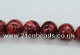 CSE164 15.5 inches 14mm round dyed natural sea sediment jasper beads
