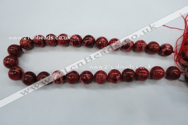 CSE164 15.5 inches 14mm round dyed natural sea sediment jasper beads