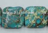 CSE18 15.5 inches 25*25mm square natural sea sediment jasper beads