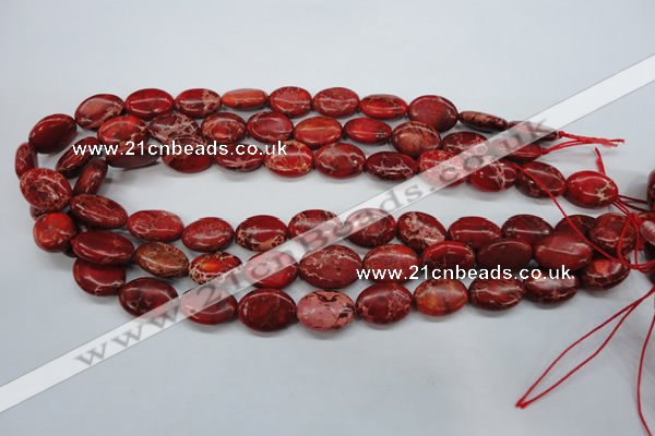 CSE182 15.5 inches 13*18mm oval dyed natural sea sediment jasper beads