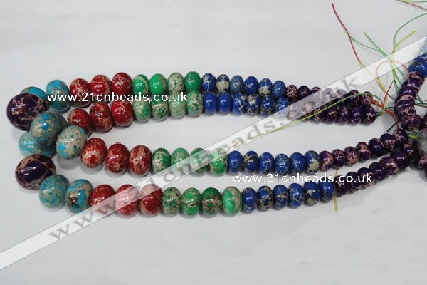 CSE305 15.5 inches 7*10mm – 15*20mm rondelle dyed sea sediment jasper beads