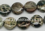 CSE5009 15.5 inches 16mm flat round natural sea sediment jasper beads