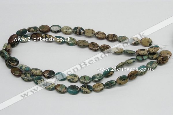 CSE5011 15.5 inches 10*14mm oval natural sea sediment jasper beads