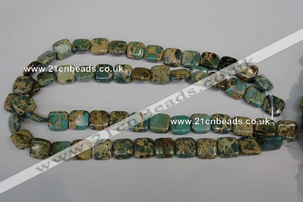 CSE5025 15.5 inches 14*14mm square natural sea sediment jasper beads