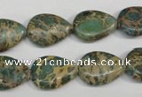 CSE5029 15.5 inches 13*18mm flat teardrop natural sea sediment jasper beads