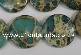 CSE5032 15.5 inches 22mm flat round natural sea sediment jasper beads