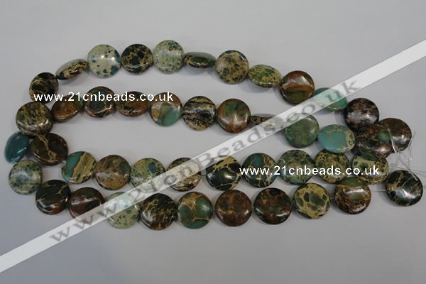 CSE5034 15.5 inches 18mm flat round natural sea sediment jasper beads
