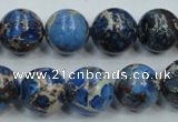 CSE51 15.5 inches 14mm round dyed natural sea sediment jasper beads