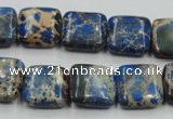 CSE53 15.5 inches 16*16mm square dyed natural sea sediment jasper beads