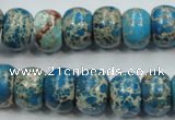 CSE63 15.5 inches 10*14mm rondelle dyed natural sea sediment jasper beads