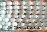 CSE645 15 inches 8*12mm rice selenite beads wholesale
