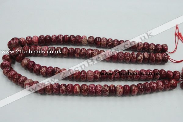 CSE66 15.5 inches 8*12mm rondelle dyed natural sea sediment jasper beads