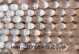 CSE725 15 inches 8*12mm rice selenite beads wholesale