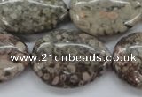 CSF04 15.5 inches 22*30mm flat teardrop shell fossil jasper beads