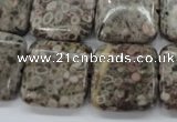 CSF06 15.5 inches 20*20mm square shell fossil jasper beads