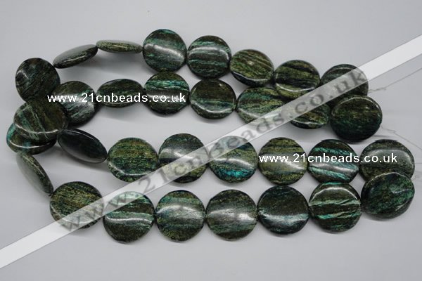 CSG21 15.5 inches 30mm flat round long spar gemstone beads wholesale