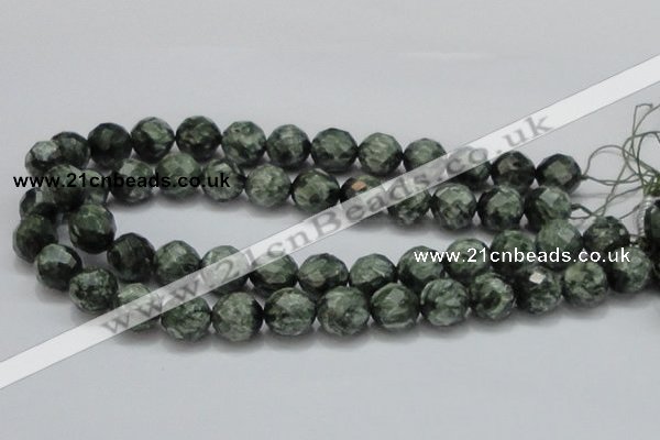 CSH10 15.5 inches 16mm faceted round natural seraphinite beads