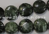 CSH124 15.5 inches 16mm flat round natural seraphinite gemstone beads