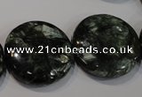 CSH127 15.5 inches 25mm flat round natural seraphinite gemstone beads